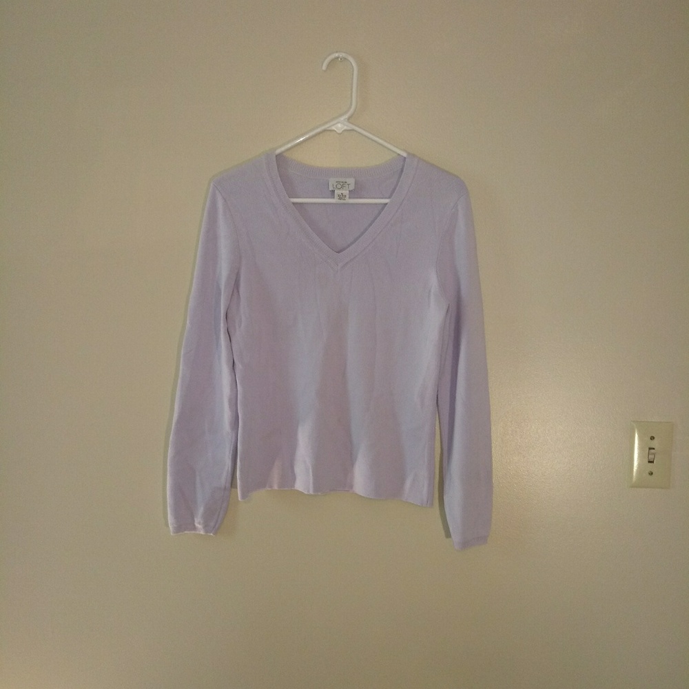 LOFT Women's Sweater Size Medium Lilac Pale Purple